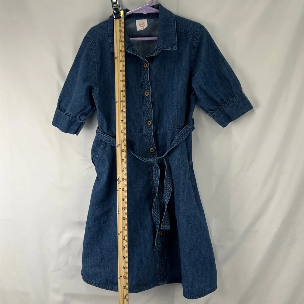 Wonder Nation - Girls Dress - Size 7/8 - Medium - Denim - Medium Blue - Belt